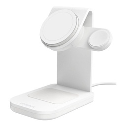 [78-80870] Otterbox Wireless 15W 3 in 1 Charging Station with MagSafe - White