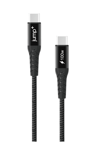 [JP-2068] jump+ USB-C to USB-C 2M Braided Pro Cable 100w - Black