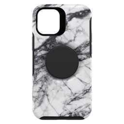 [77-65390] Otterbox Otter + Pop Symmetry Case with Swappable PopTop for iPhone 12 mini - White Marble
