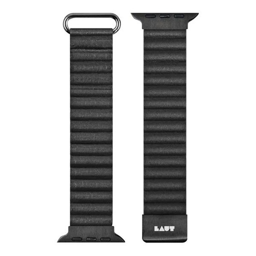 [L_AWL_NL_BK] LAUT 42mm/44mm/45mm/46mm/49mm Leather Novi Lux Loop for Apple Watch - Midnight
