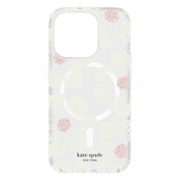 [KS052478] kate spade new york Protective Hardshell with MagSafe for iPhone 15 Pro - Hollyhock Cream