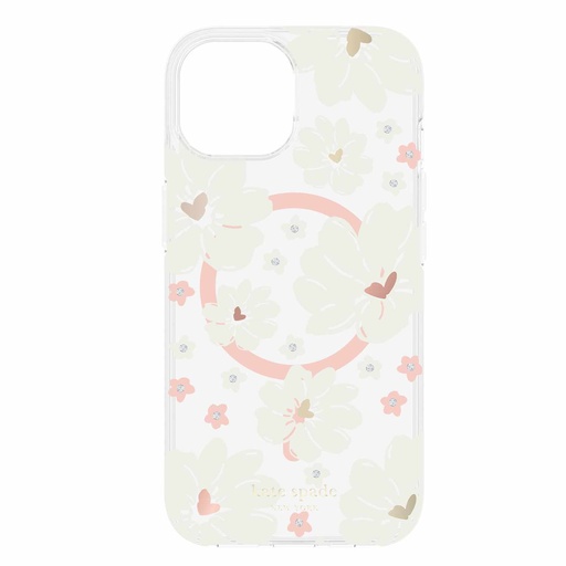 [KS052412] kate spade new york Protective Hardshell with MagSafe for iPhone 15/14/13 - Hollyhock Cream