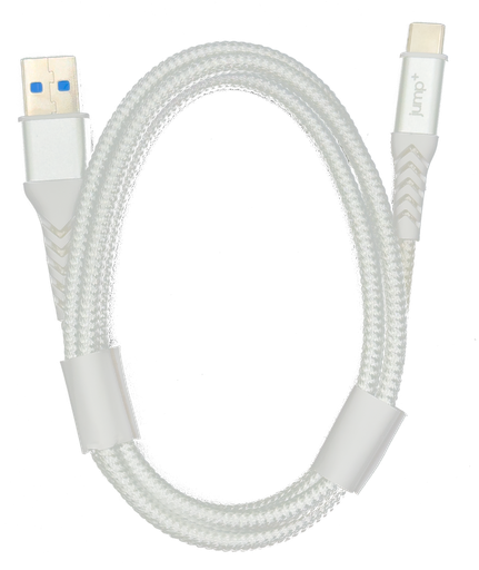 [JP-2080] Jump+ USB-A to USB-C 1m Braided Cable - White