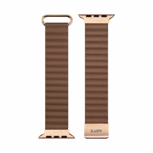 [L_AWL_NL_BR] LAUT 42mm/44mm/45mm/46mm/49mm Leather Novi Lux Loop for Apple Watch  - Sepia Brown