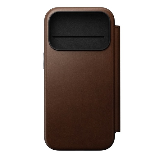 [NM014186858] Nomad Modern Leather Folio Case with MagSafe for iPhone 17 Pro - Brown