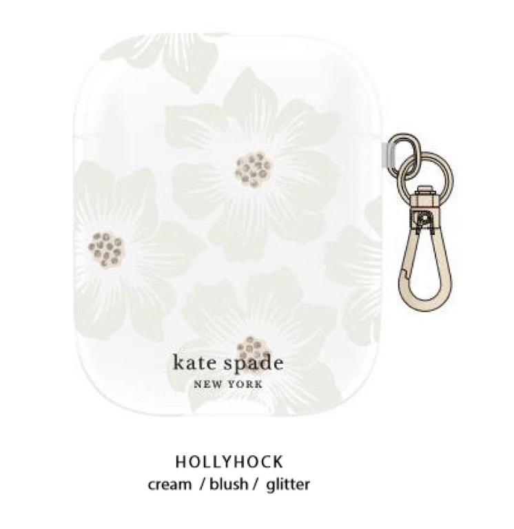 kate spade Flexible Case Hollyhock Floral Clear for Airpods | JumpPlus