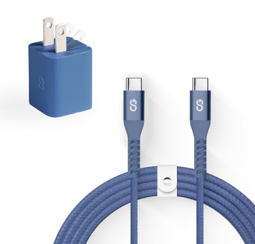 [LGX-13964] LOGiiX Vibrance Charging Kit (USB-C 1.5m cable + 30W GAN Adapter) - Midnight Blue