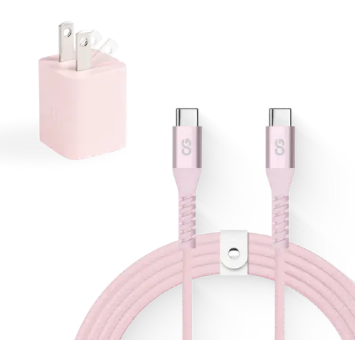 [LGX-13971] LOGiiX Vibrance Charging Kit (USB-C 1.5m cable + 30W GAN Adapter) - Blush