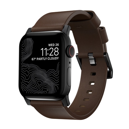 [NM1A4RBM00] Nomad 44mm/45mm/46mm/49mm Modern Strap for Apple Watch - Black Harware / Brown Leather